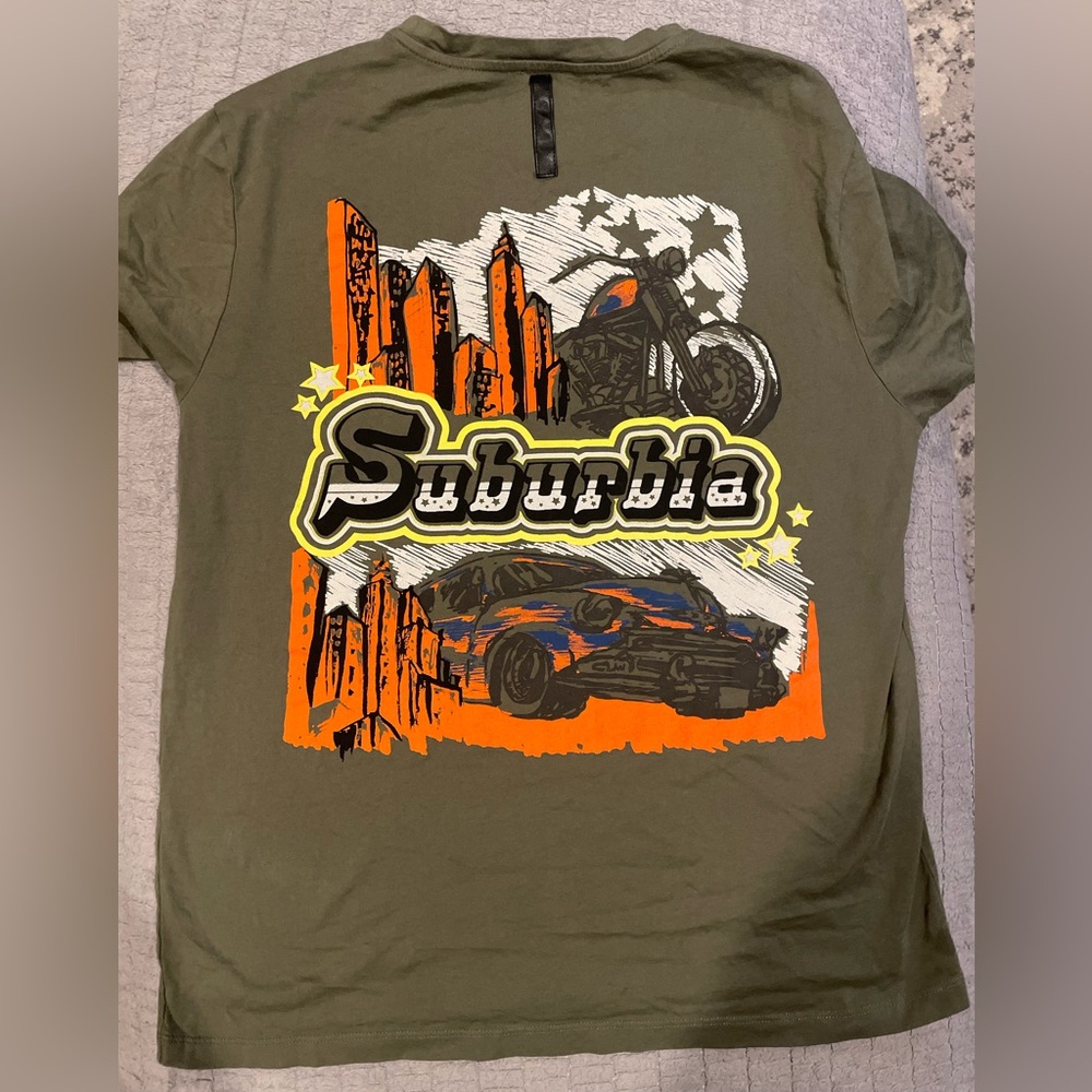 Cecany Suburbia Olive Green Men's T-Shirt Size Large - Picture 3 of 7
